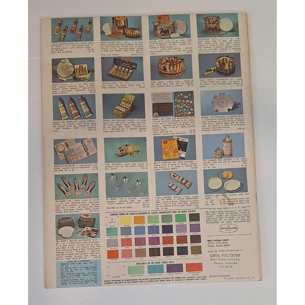 Tri Chem Liquid Embroidery Decorators Guide Catalog 1964